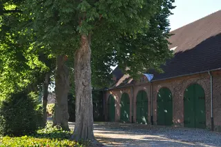 Eichen und große Scheunen